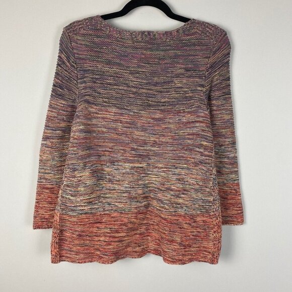 Chicos Sweater Pullover Knit Multicolor Stripe Cotton Knit Size 2 / US Large - Picture 6 of 9